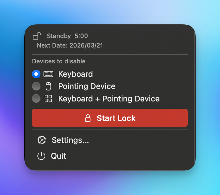 Pick what to lock, then one click